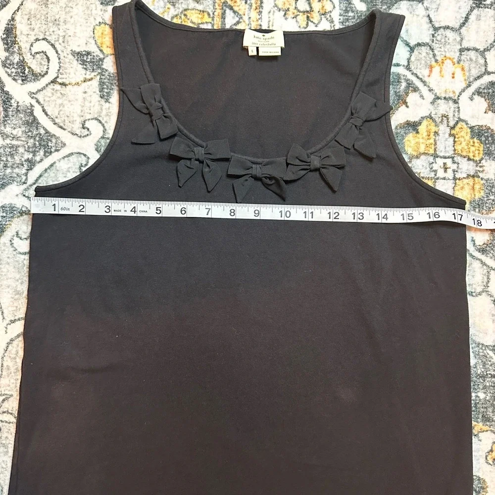 Kate Spade New York‎ Black Sleeveless Bow Neckline Tank Top Womens Large
